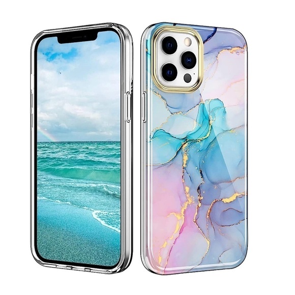 iPhone 12 Pro Max Case Silky and Soft Touch Series Full Body Marble pastel